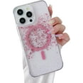 thumbnail image 1 of Magnetic Series Designed for iPhone Case,[Compatible with MagSafe&Wireless Charging][Military Drop & Camera Lens Protection],Clear Glitter Foil Shockproof Cover (Pink,iPhone 15 Plus), 1 of 6