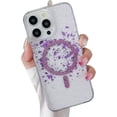 thumbnail image 1 of Magnetic Series Designed for iPhone Case,[Compatible with MagSafe&Wireless Charging][Military Drop & Camera Lens Protection],Clear Glitter Foil Shockproof Cover (Purple,iPhone 14 Pro), 1 of 7