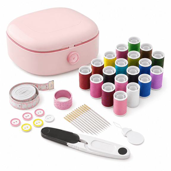 Magnetic Sewing Kit Organizer Box Portable Mini Needle and Thread Storage Case with Scissors Thimble for Home Travel Dorm Crafting Emergencies