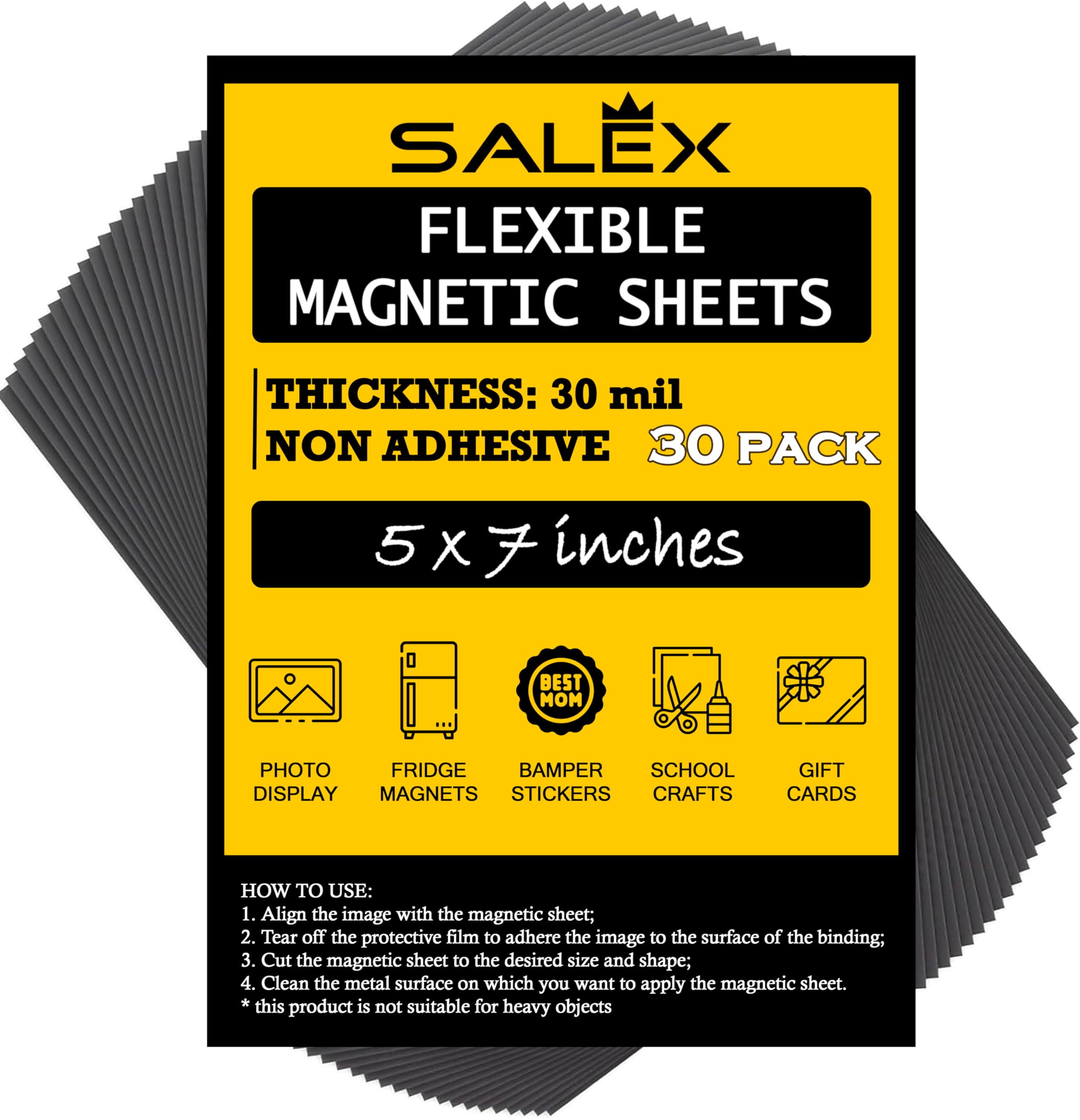 Magnetic Sheets 8.5" X 11" Non Adhesive 30 Mil 4 Pack For Dies Storage - Flexible Blank Magnet Sheet 8.5x11 Inches Set For Crafts - View #5