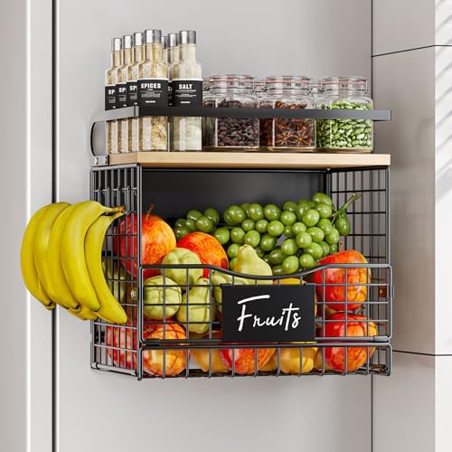 Magnetic Shelf for Fridge,Kitchen Storage Basket for Onion,Potato,Snack ...