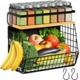 thumbnail image 1 of Magnetic Shelf for Fridge with Wood Lid, Fruit Potato and Onion Storage Bins, Pantry Organizers & Storage, Large Container Magnetic Spice Rack for Refrigerator, Kitchen Counter, Cabinet, 1 of 8