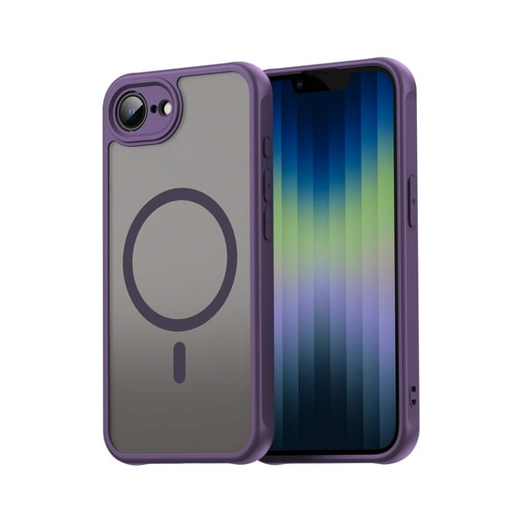 Magnetic Shockproof for iPhone 16e Case, Compatible for MagSafe, Military Grade Protection, Translucent Slim Case For iPhone 16e Anti-Fingerprint Anti-Scratch,Purple