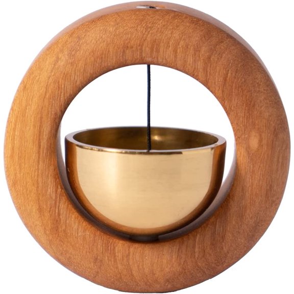 Magnetic Shopkeepers Bell for Door Opening,Golden Silk Wood Door Chimes When Door Opens,Doorbell Chime,Office Ornaments Decoration for Entrance, Fridge Sticker and Barn Door Housewarming Gift