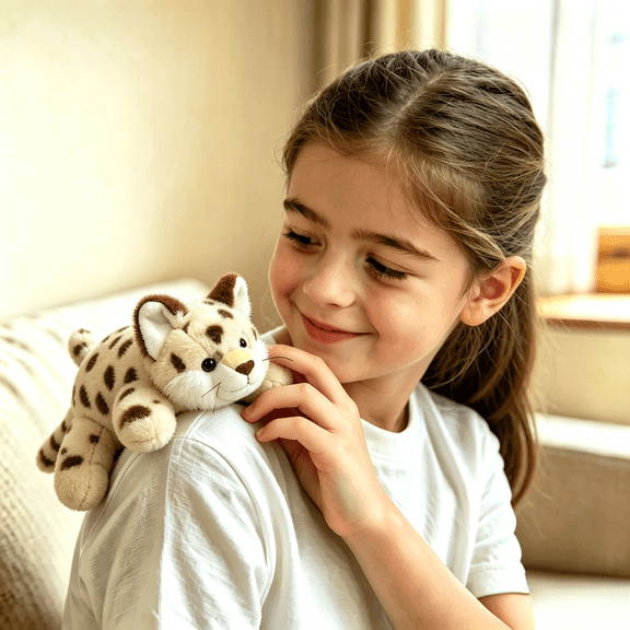 Magnetic Shoulder Leopard Plush Toy, Mini Leopard Stuffed Animal with Magnet, Soft Leopard Plush for K*ids & Adults, Cute Animal Plush Gift