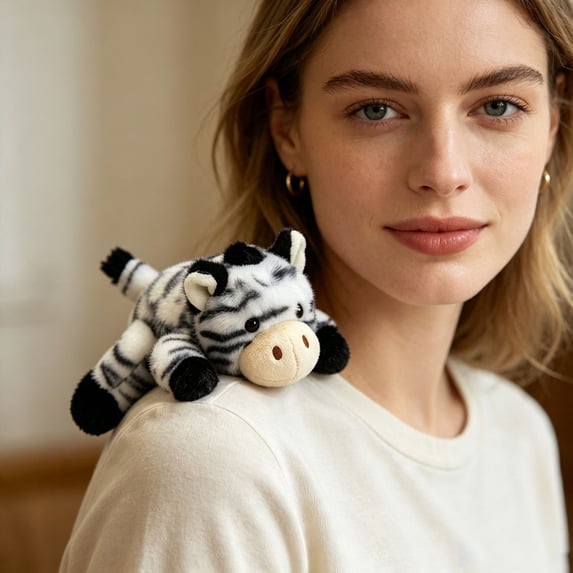 Magnetic Shoulder Plush Toy, Soft Flock Stuffed Animal Perch Companion, Cute Desk Buddy for Kids Adults, Anxiety Relief Gift (5.12x4.33x1.97in)