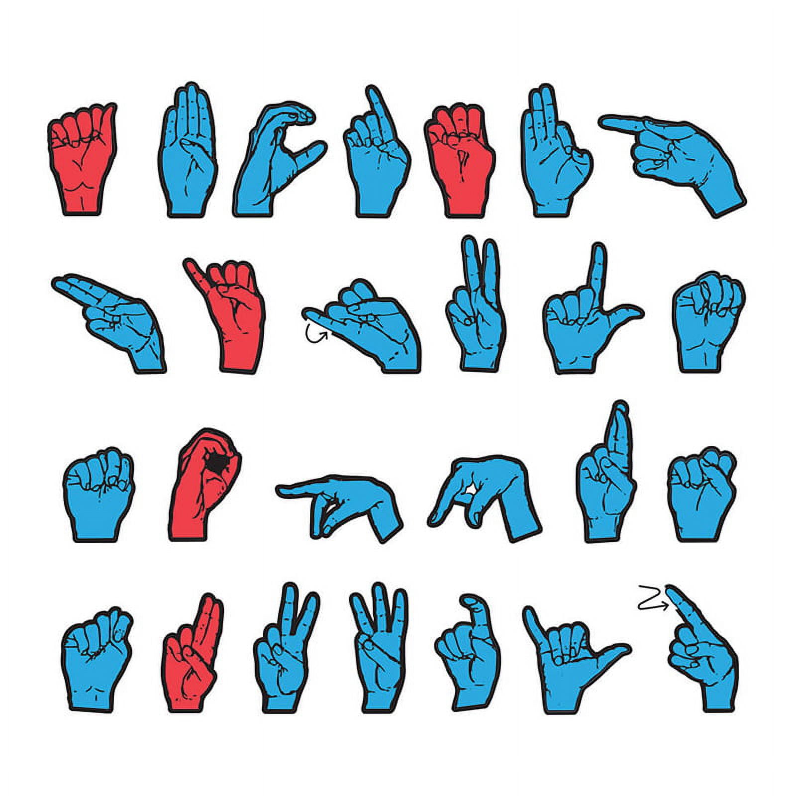 WonderFoam Red and Blue Magnetic Sign Language Letters Set