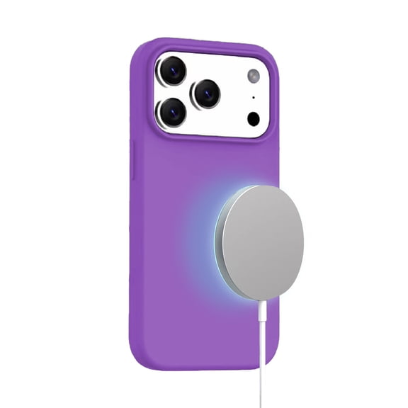 Magnetic Silicone Case for iPhone 17 Pro Max - Purple