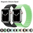 thumbnail image 1 of Magnetic Silicone Loop Band Compatible with Apple Watch Bands 38mm 40mm 41mm 42mm 44mm 45mm, Adjustable Loop Strap Soft Silicone Sport Wrist Band for Apple Watch Series 7 45 mm Series SE 6 5 4 3 2 1, 1 of 8