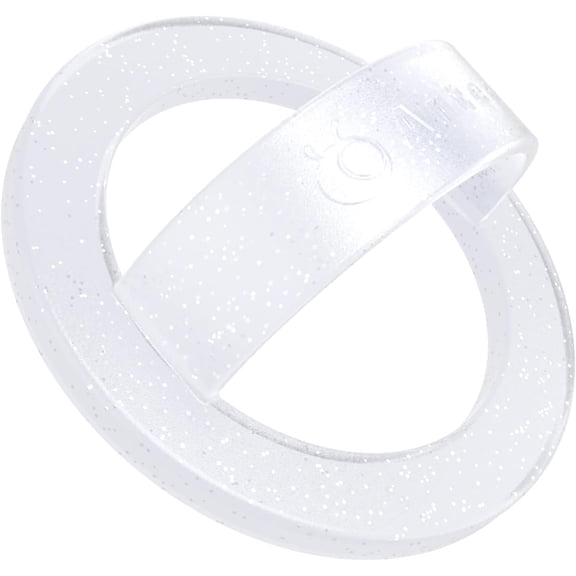 Magnetic Silicone Ring Grip Phone Holder, Strong Magnetic Attraction, Comfy and Portable, Removable Finger Loop Grip for Magsafe Phone Case (Clear Glitter)