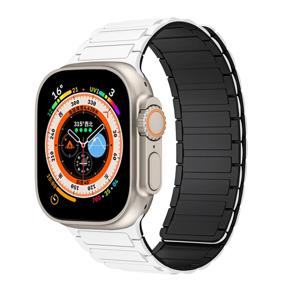 45mm 38mm Apple Watch Actual Size Magnetic Silicone Strap For