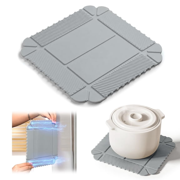 Magnetic Silicone Trivet & Pot Holder, Kitchen Heat Resistant Mat Non-Slip Hot Pads & Potholders for Oven Table,Jar Opener, Spoon , Food Grade & BPA Free