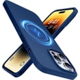 thumbnail image 1 of Magnetic Silicone for iPhone 14 Pro Max Phone Case, [Military Grade Drop Tested] [Compatible with MagSafe] Anti-Scratch Soft Microfiber Lining Shockproof iPhone 14 Pro Max Case, Blue, 1 of 14