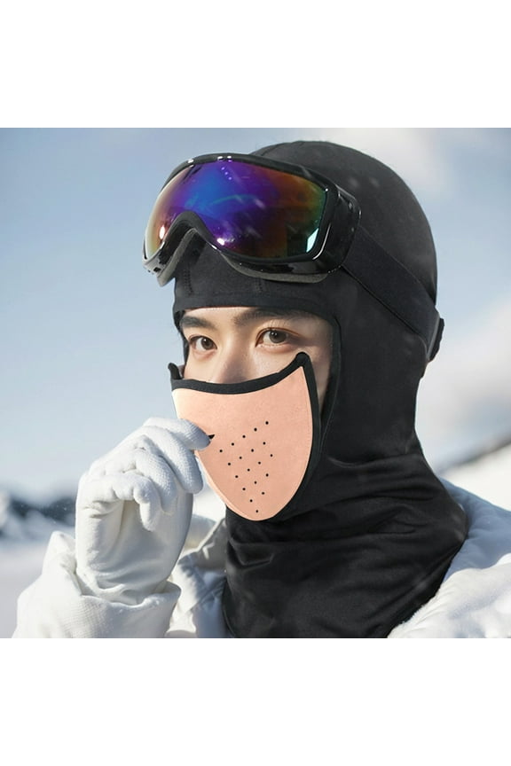 Magnetic Ski Mask with Thickened Windproof Warm Balaclava for Winter Outdoor Riding | Motorcycle Head Cover with Reflective Pattern & Ventilation Holes for Adults