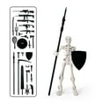 thumbnail image 1 of Magnetic Skull Joint Multi-Joint Action Figure - Fully Articulated Skeleton with Weapon Set for Desk Decoration, Sketching Practice, Halloween Gift, 1 of 6