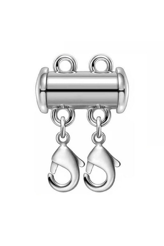 Magnetic Slide Lock Necklace Clasp - 4-Piece Set with Gold & Silver Plating, 0.59" & 0.79" Multi-Strand Connectors for Layering Necklaces & Bracelets, DIY Jewelry Making,-Free Design