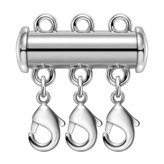 Magnetic Slide Lock Necklace Layering Clasps Multi Strand Slide Tube Clasp Easy Connect Necklace Bracelet Buckle Secure Jewelry Connector for DIY Layered Accessories No