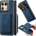 thumbnail image 1 of Magnetic Slim Fit Case for Motorola Edge 50 Ultra/Moto X50 Ultra with Detachable Credit Card Holder Slot, Scratch Resistant Ultra-Thin Case for Motorola Edge 50 Ultra. TCK-Retro Blue, 1 of 13