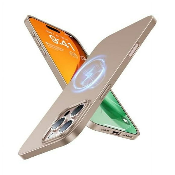 Magnetic Slim-Fit for iPhone 16 Pro Max Case, Ultra-Thin 16 ProMax Phone Case Compatible with MagSafe, Light Anti-Scratch Matte Hard PC Bayer 6.9 inch OriginFit, Desert Titanium Gold