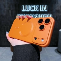 Magnetic Slim Phone Case Fit for iPhone 17 Pro, Ultra Thin Shockproof Lightweight Durable Frameless Matte Hard Cover Case Compatible with MagSafe for iPhone 17 Pro - Orange