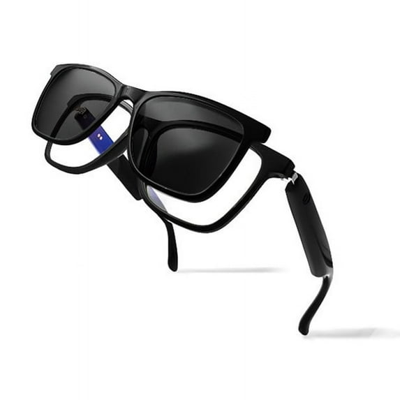 Magnetic Smart Glasses with Blue Light Filtering & Polarized Lenses Voice Assistant, UV400 Protection Polarized Gray