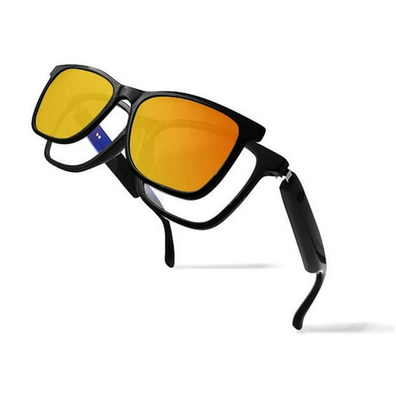 Magnetic Smart Glasses with Blue Light Filtering & Polarized Lenses Voice Assistant, UV400 Protection Polarized Orange