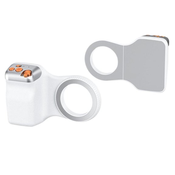 Magnetic Smartphone Camera Grip and Handle Stabilizer, Wireless Remote Shutter Photography Assistant with Zoom Control, Handheld Vlogging Rig for MagSafe Compatible Phones & Android, White