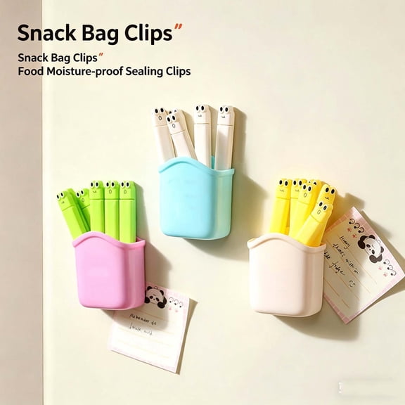 Magnetic Snack Bag Clips Set • Cute Eye Shape Food-Proof Sealers • Reusable Airtight Chip Bag Closers • Space-Saving Fridge Storage Box Kitchen Organizer