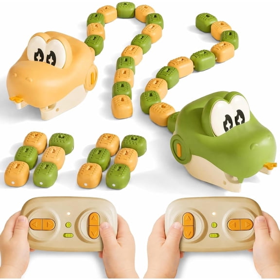 Magnetic Snake Frenzy Game, Magnetic Remote Control Snake Toy with Lights & Sounds, Rechargeable 2 Player Battle Game for Kids Family Interactive Fun