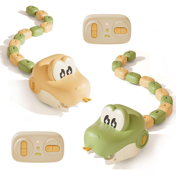 Magnetic Snake Game Remote Control Eating Snake Toys with Light & Sound RC Snake Toy, Auto Growing Tail, Light Sound Effects, Interactive Family Game - 2Pack