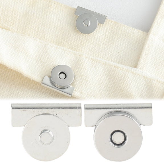 Magnetic Snap Buttons for Purses and Bags, Metal No Sew Magnetic Buckle Clasp Closure for Handbag Wallet Clothing DIY Crafts, Strong Magnet Bag Clip Fastener Purse Repair Accessories 1 Pairs, Silver