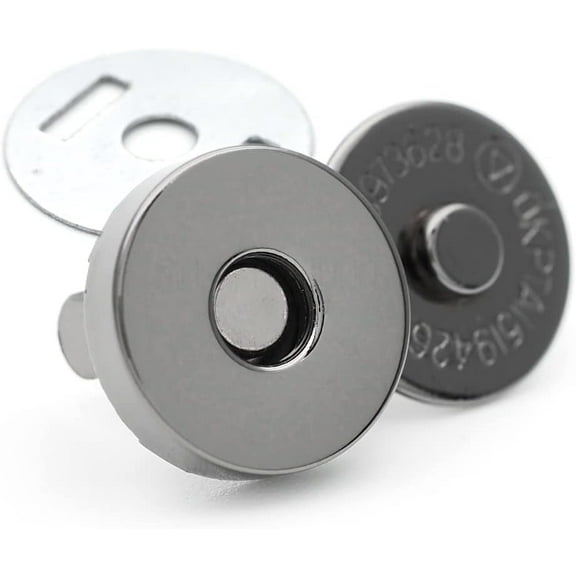 Magnetic Snap Buttons Quality Strong Clasp for Purse Sewing Handbags Closures 6 Pack MNL (18mm, Gunmetal)