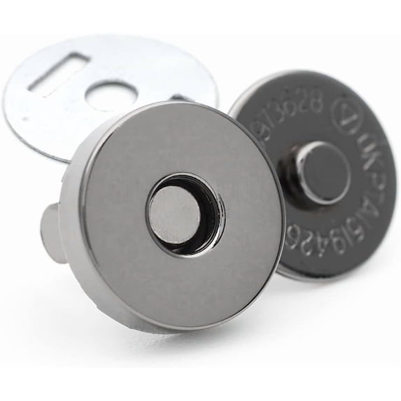 CRAFTME STUDIO Gunmetal 18mm Magnetic Snap Buttons (6 Pack) – Strong Clasp for Purse, Handbag & Sewing Closures (MNL)