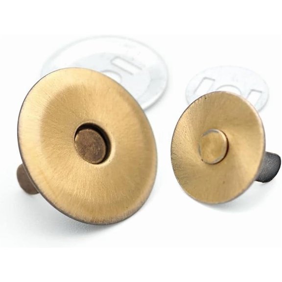 Magnetic Snap Buttons Quality Strong Clasp for Purse Sewing Handbags Closures 6 Pack MNU (16mm, Brushed Brass)