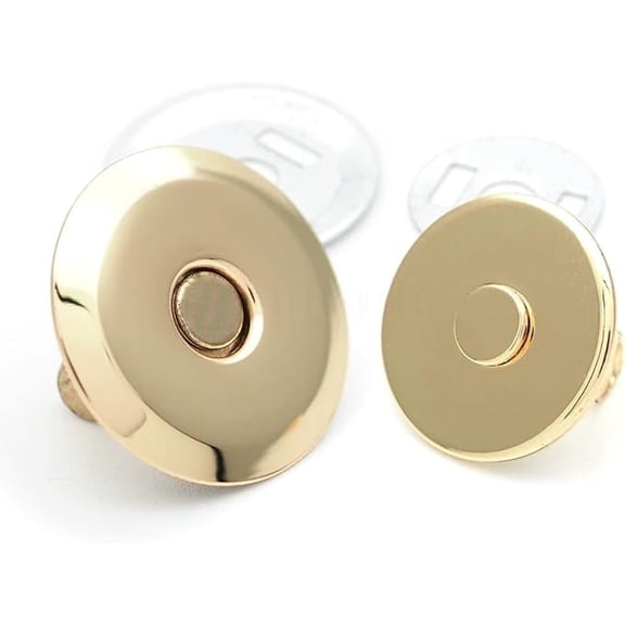 Magnetic Snap Buttons Quality Strong Clasp for Purse Sewing Handbags Closures 6 Pack MNU (18mm, Gold)