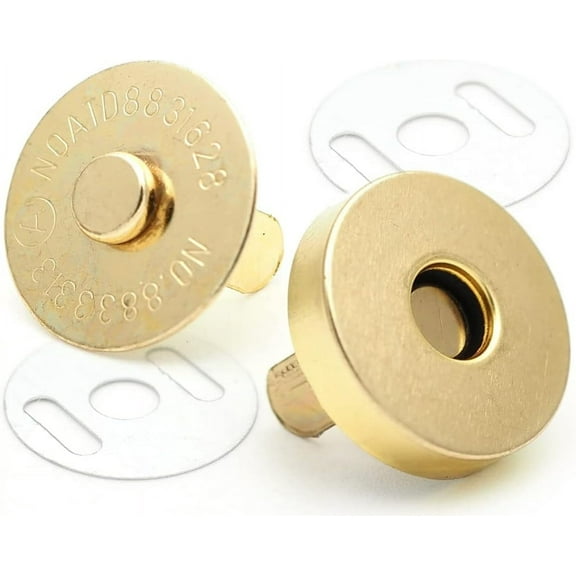 Magnetic Snap Buttons Strong Clasp for Purse Sewing Handbags Closures 10 Pack MNB (14 mm, Gold)