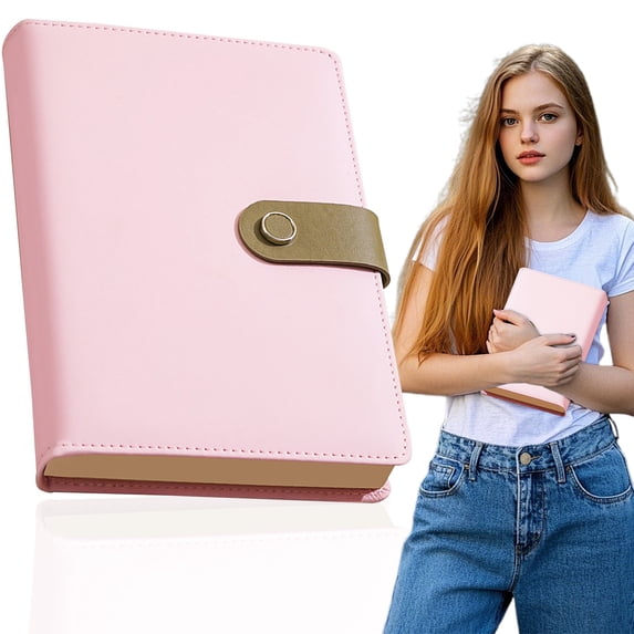Magnetic Snap Notebook Pink — A5 Lined Journal with Magnetic Closure, Hard Cover, 200 Pages for Journaling, Note Taking and Daily Planning