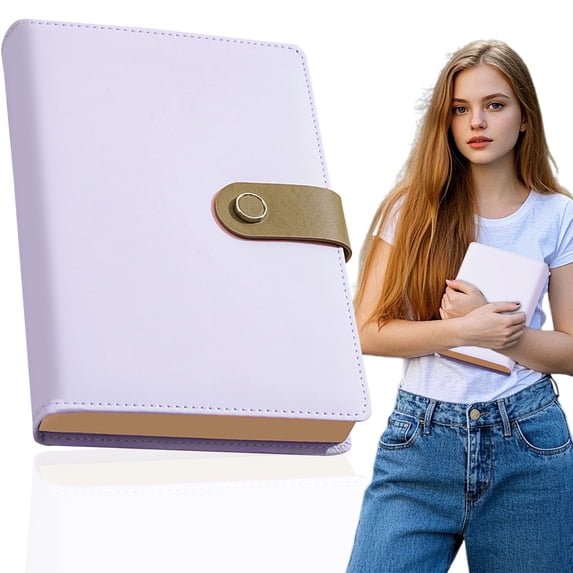 Magnetic Snap Notebook Purple — A5 Lined Journal with Magnetic Closure, Hard Cover, 200 Pages for Journaling, Note Taking and Daily Planning