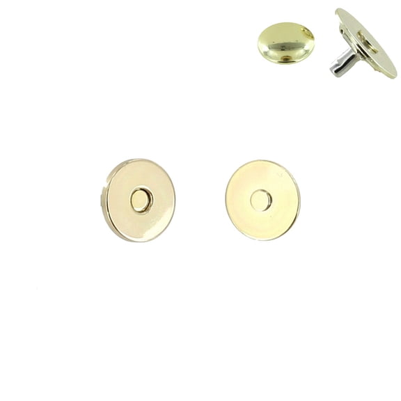 Magnetic Snap, Riveted Backs, Natural Brass