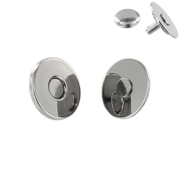 Magnetic Snap, Riveted Backs, Nickel Plate