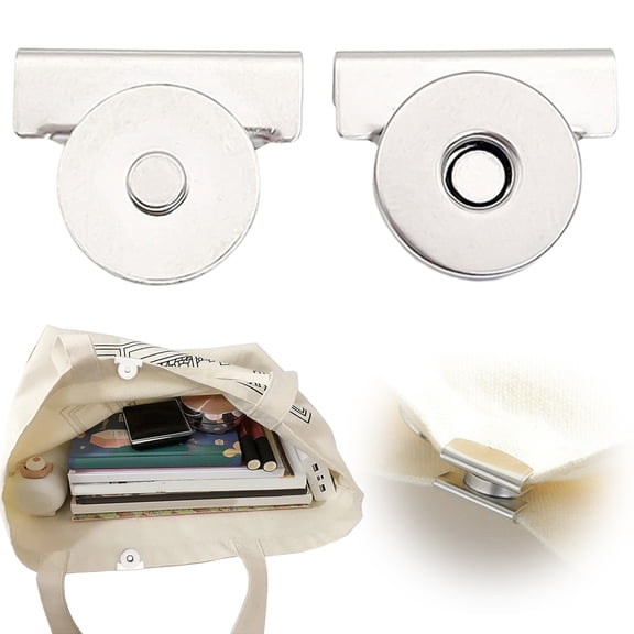 Magnetic Snaps for Purses and Totes, No-Sewing Seamless Magnetic Snap Buttons, Heavy Duty Magnetic Snaps, DIY Snap Buttons, No-Sewing Magnetic Clasp, 1 Set, 0.78x0.65"