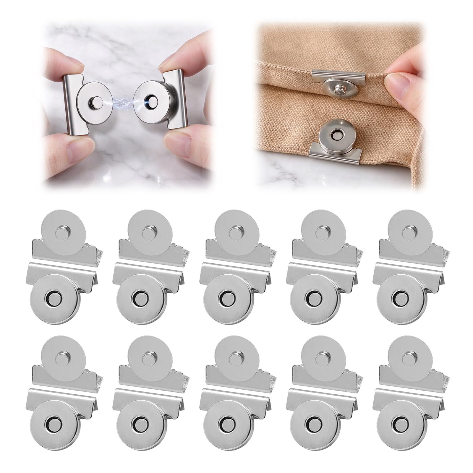 Snap Button Plain Magnetic Snaps for Purses, Metal Snap Buttons for Clothes - Walmart.com