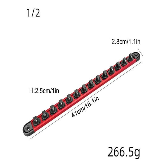 Magnetic Socket Holder Organizer Set,1-Piece Detachable 1/4, 3/8, 1/2 Socket Trays Socket Organizer for Tool Box Drawer Holds for Automotive Mechanic Garage