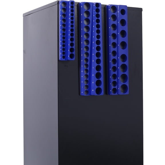 Magnetic Socket Organizer Set, 3 Pieces Magnetic Socket Organizer Set Includes 1/4", 3/8", 1/2" Drive Socket Trays, Socket Holder Kit Holds 75 Sockets (Socket Not Included)