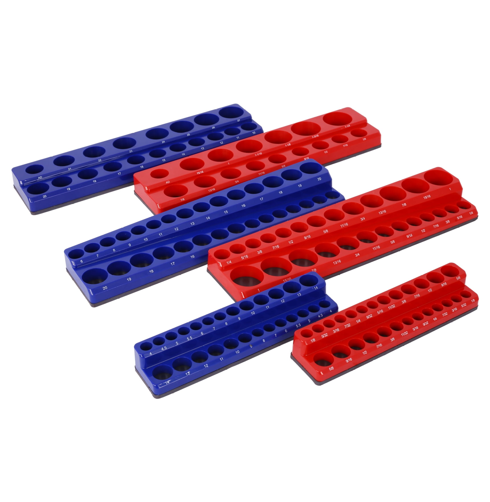 Magnetic Socket Organizer Set, 6-Piece Socket Holder Set Includes 1/4 ...
