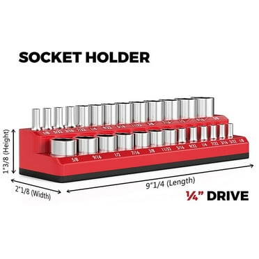 Magnetic Socket Organizers for 1/4, 3/8, 1/2 Inch Drives - Tool Holder