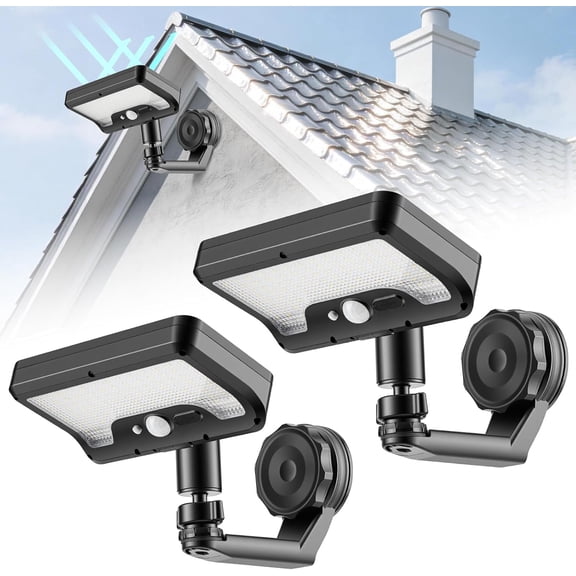 Magnetic Solar Lights Outdoor,600LM Solar Motion Sensor Lights Outdoor,3 Modes&92 LEDs,IP65 Waterproof Magnetic Solar Security Light for Wall Patio Backyard Fence Garage Deck (2 Pcs Cold Lights)