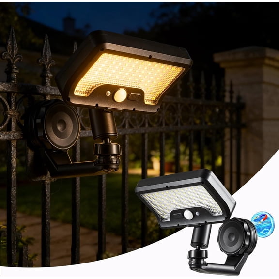 Magnetic Solar Lights Outdoor, 92 LEDs Solar Motion Sensor Light with USB Charging, 360° Rotatable IP65 Waterproof Security Light, 3 Modes LED Wall Light for Yard Patio Fence Deck