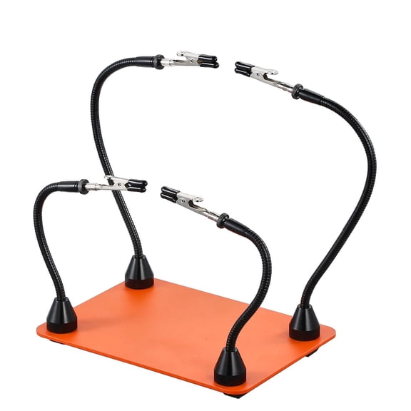 Magnetic Soldering Helping Hands Station,4 Flexible Arm Third Hand Tool with Alligator Clips,Heavy-Duty Steel Base for Electronics Repair,DIY Crafts