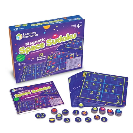 Learning Resources Magnetic Space Sudoku - 72 Pieces, Educational Games for Kids Ages 4+, Sudoku for Kids